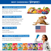 Gargeer 2.4oz Picky Geck 8 Sachet Flavours Crested Gecko Food Discovery Kit | Stop wasting food! Test 8 gourmet sachet flavors to win over picky geckos. Probiotic-infused, clean-label fruit & insect diet