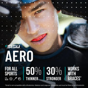 SISU Aero Medium Mouthguard, Snow White - 30% Stronger Protection for Lacrosse, Football, Hockey, Roller Derby, Team Sports - Remoldable Up to 20 Times - Ultra Slim - Works for Braces - Non Toxic