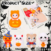 FOIMAS Halloween Finger Puppets, 5pcs Finger Puppets Bulk Pumpkin Ghost Finger Puppet Toys for Kids Trick or Treat Halloween Goodie Bag Basket Filler Decoration Bath