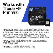 HP 61XL Black High-Yield Ink | Works with DeskJet 1000, 1010, 1050, 1510, 2050, 2510, 2540, 3000, 3050, 3510; Envy 4500, 5530; OfficeJet 2620, 4630 | C0PA4AN