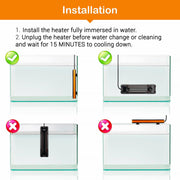 hygger Aquarium Heater 300W/500W/800W/1000W, Submersible Fish Tank Heater