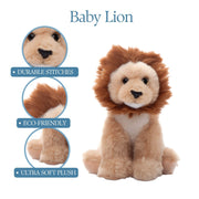 The Petting Zoo Lion Stuffed Animal Plushie, Babiez, Kids Gifts, 6 in | Wild Onez Lion Realistic Wildlife Zoo Animals by Zoologee. Great Toys for Girls and Boys. Plush Gifts for Kids