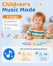 Aullsaty Talking Flash Cards for Toddlers Ages 1-3, 224 Words Montessori Speech Therapy Toys, Autism Sensory Toy, Educational Learning Speech Therapy Birthday Gifts for Boys Girls (Blue)