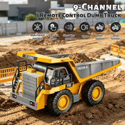 Remote Control Excavator (11-Channel), Dump Truck, Bulldozer, Loader (9-Channel), 2.4GHz Remote Control Construction Vehicles, Made of ABS, with Cool Lights and Sound Effects, 4-Pcs