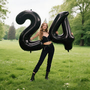 40 Inch Black Number 4 Balloons Foil Digital Helium Number Balloons | for 4th 14th 24 34 35 Birthday Anniversary Wedding Party Decorations,Jumbo Helium Balloon Giant Large Digital Balloon