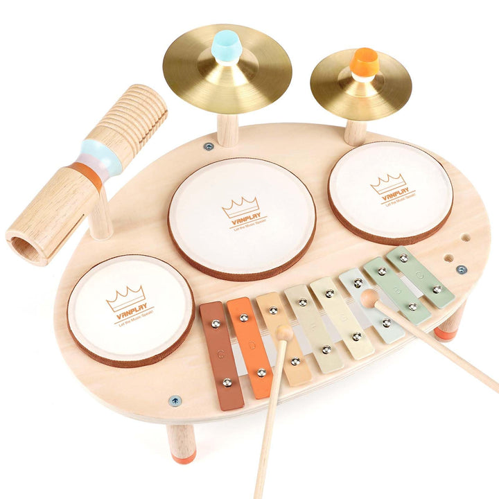 Vanplay Drum Set - Montessori Toys for 2 3 Year Old Girl Boy Gifts