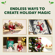 Dolly on the Holly Plush Doll - Holiday Dolly Parton Mantel Doll | Dolly Parton Plush Elf Collectible with Removable Red Dress, Santa Hat, Microphone and Guitar Accessories