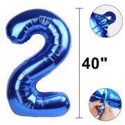 40 Inch Navy Blue Number 2 Balloons Foil Digital Helium Number Balloons | for 2nd 12 23 24 25 Birthday Anniversary Wedding Party Decorations,Jumbo Helium Balloon Giant Large Digital Balloon