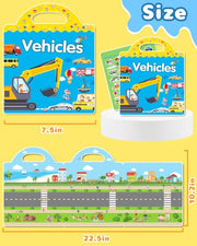 Benresive Reusable Sticker Book, Travel Stickers for Kids, Boys Girls Gift