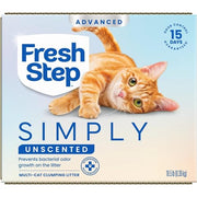 Fresh Step Advanced Simply Unscented Multi Cat Clumping Cat Litter, 18.5 lb | Formulated with No Added Dyes or Fragrances, Ammonia Block Technology, Low Dust, Compatible with Most Automatic Litter Boxes