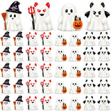 80Pcs Halloween Mini Ghosts Figurines 4 Styles Cute Miniatures Resin Decor