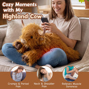25" | 4.5 Pounds Highland Cow Weighted Stuffed Animals for Kid Adult, Microwavable Stuffed Animal Unscented, Cute Coolable Heatable Weighted Plush Warm Gifts for Christmas Birthday, Large Highland Cow