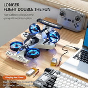 Remote Control Airplane Car Toys for Kids Ages 4-6-8-10-12, 2-In-1 Foam RC Plane Car Jet Mini Drone, Racing Car Stunt Plane Toys for Kids Boys Beginners 4 5 6 7 8 9 10 Year Olds Indoor Outdoor Playing