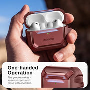 MOBOSI for AirPods Pro 3 Case with Magnetic Lid Lock,Red | Compatible with MagSafe,Military Grade Shockproof Protective Cover with Cleaner Kit& Keychain for iPod Pro 3 Case(2025)