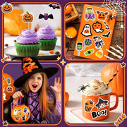 300PCS Halloween Stickers Bulk for Kids, Halloween Goodie Bag Stuffers | Waterproof Vinyl Pumpkin Stickers for Water Bottle Teens Adults, Halloween Games Party Favors Treats Supplies(No Duplicates)