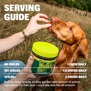 Wuffes Advanced Hip & Joint Chews for Large Breed Dogs, Vet Recommended, Glucosamine, Chondroitin, MSM, Green-Lipped Mussel, Hyaluronic Acid & Omega-3s. Supports Mobility & Flexibility. 30 Pork Chews