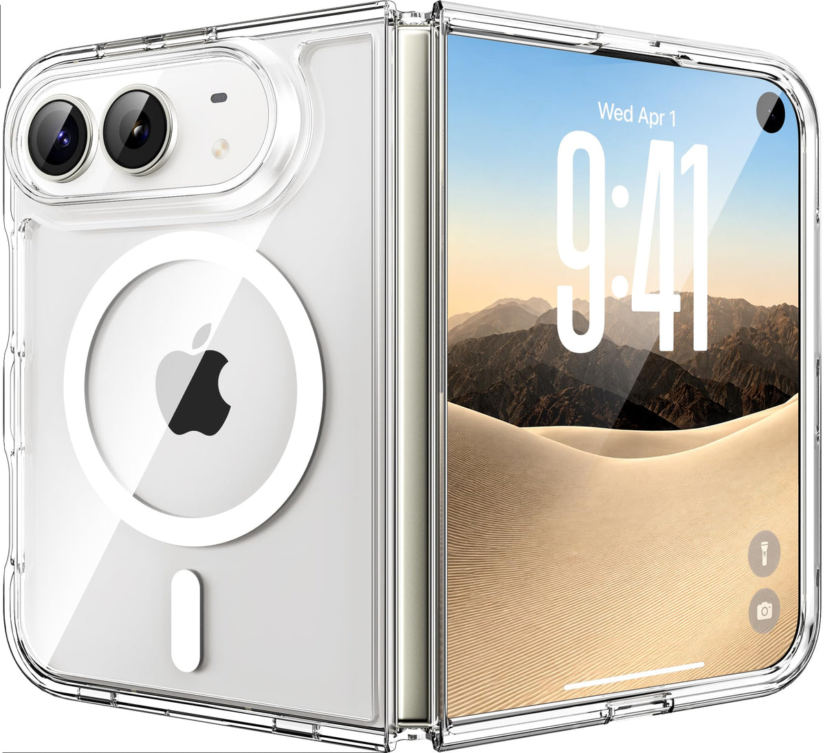 Temdan Magnetic for iPhone Duo Case, Compatible with Magsafe, Clear