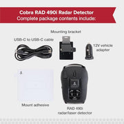 Cobra RAD 490i Laser Radar Detector, New Model with Long Range Detection | Bluetooth, Apple CarPlay and Android Auto Compatible, LaserEye Front and Rear Detection, DSP, Firmware Updatable