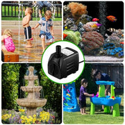 PULACO 400GPH Submersible Pump with 5 ft Tubing | 1500L/H 25Watt durable fountain water pump for Pond Fountain, Aquariums Fish Tank, Statuary, Hydroponics