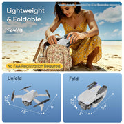 1080P Drone with Camera for Kids & Adults Beginners, Foldable FPV Quadcopter with One Key Takeoff/Landing, Gesture Control, 360° Flips, 2 Batteries, Toy Gift for Teen Boys and Girls