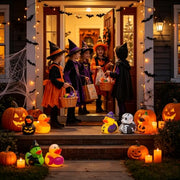24 Pcs Halloween Party Favors Rubber Ducks,Baby Showers Accessories Bath Toys for Kids Halloween Decorations Trick or Treat Supplies Goodie Bag Fillers (Halloween Card)