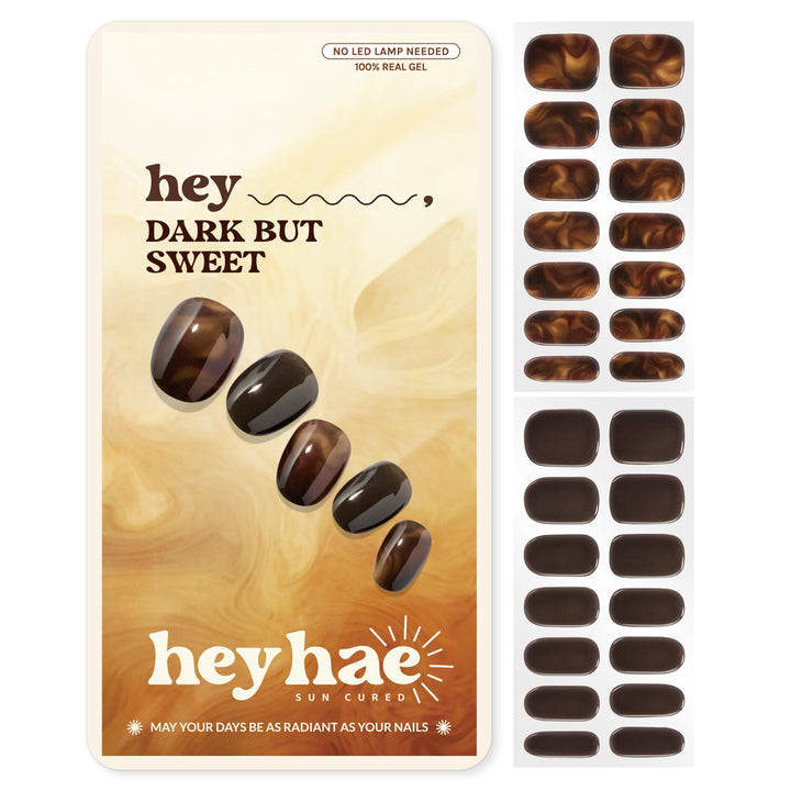 Heyhae Semi Cured Gel Nail Strips - Hey, Dark But Sweet