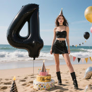 40 Inch Black Number 4 Balloons Foil Digital Helium Number Balloons | for 4th 14th 24 34 35 Birthday Anniversary Wedding Party Decorations,Jumbo Helium Balloon Giant Large Digital Balloon