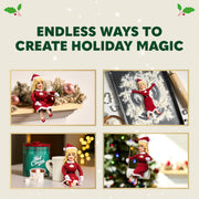 Dolly on the Holly Plush Doll - Holiday Dolly Parton Mantel Doll | Dolly Parton Plush Elf Collectible with Removable Red Dress, Santa Hat, Microphone and Guitar Accessories