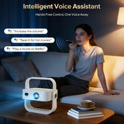 Projector Built-in Google TV/APPs 4K AI Auto Focus, Voice Control