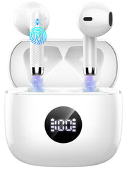 Wireless Bluetooth 5.4 Earbuds, LED Power Display Headphones, 6D Stereo | HiFi Stereo Earbuds, In-Ear Noise Cancelling Mic, 40H Playback Mini Case, IP7 Waterproof Sports Earphones, Android iOS