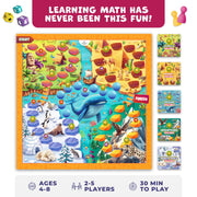 Number Hunter Math Board Game for Kids 5-7, 1st Grade & Kindergarten | Addition and subtraction game, STEM toy for 5+ year old, homeschool essentials, classroom learning, family game night