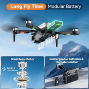 Drone with Camera for Adults, Brushless Quadcopter with Screen, 2 Batteries | 1080P HD camera, 4.5" LCD screen, altitude hold, gesture selfie, 3D flip, travel gift for kids teens, iOS Android