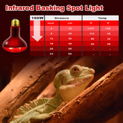 MIXJOY 100W Infrared Heat Lamp Bulbs, 2 Pack Reptile Infrared Heat Emitter Red Heat Lamp Bulbs Infrared Basking Light Bulbs for Reptiles, Bearded Dragon, Lizard, Tortoise, Chickens, Pets