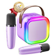 Kinglucky Mini Karaoke Machine for Kids, Top Birthday Gift for Girls Ages 3-12 Years Old, Kids' Personal Video Players Accessories with 2 Mics Singing Present Toy Purple