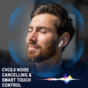 Wireless Bluetooth 5.4 Earbuds, LED Power Display Headphones, 6D Stereo | HiFi Stereo Earbuds, In-Ear Noise Cancelling Mic, 40H Playback Mini Case, IP7 Waterproof Sports Earphones, Android iOS