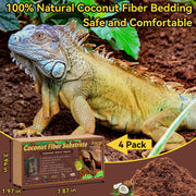 Legigo 4 Pack Coconut Fiber Substrate, Natural Coco Coir Reptile Bedding