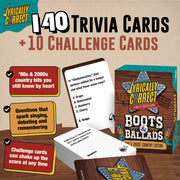 Lyrically Correct Boots & Ballads ’90s & 2000s Country Music Trivia Game | ’90s & 2000s Country Music Trivia Fun Card Game for Adults, Family Game Nights, Parties, BBQs, Road Trips & Music Lovers