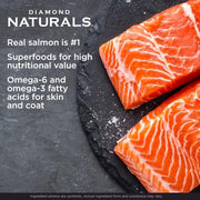 Diamond Naturals Skin & Coat Puppy, Adult & Senior Dry Dog Food Salmon 30lb | Real Salmon & Potato | Omega Fatty Acids Help Support Healthy Skin & Shiny Coat | Guaranteed Probiotics & Superfoods