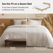 Bedsure Queen Comforter Set Prewashed Soft Bedding Set 3Pcs Beige 90"x90" | GentleSoft, Built to last, all season, bedding, comforter set, warm yet lightweight, gift choice, OEKO-TEX
