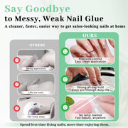 Leykosh Super Strong Nail Glue for Press Ons, Semi Solid, No UV Lamp Needed | 2 x 10g press on nail glue long lasting for acrylic tips. semi solid nail glue no uv light needed for at-home use.