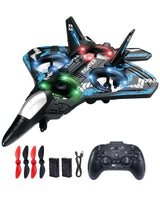 JoyRapt Drones for Kids Foam RC Plane, Remote Control Airplane | Toys Gifts for 6 8 10 Years Old Boys, Jet Helicopter Drones with LED Lights 360° Flip, 2 Rechargeable Batteries