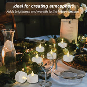 Auralome LED Battery Tea Lights - Flickering Flameless Candles Small Warm White 12-Pack Tealights Flicker Bright Fake Light Electric Operated Last 200 Hours for Diwali Votive Wedding Pumpkin Halloween