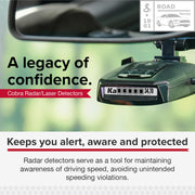 Cobra RAD 490i Laser Radar Detector, New Model with Long Range Detection | Bluetooth, Apple CarPlay and Android Auto Compatible, LaserEye Front and Rear Detection, DSP, Firmware Updatable