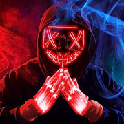 JOYIN Halloween Led Mask, Light Up Mask and Gloves for Cosplay Costume (Red), 3 Modes Scary Glow in The Dark Masks for Boys Girls Halloween Party Dress Up Accessories, Gifts Giving