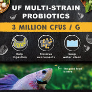 Ultra Fresh Betta Fish Food, Betta Pro Shrimp Patties, 50% Sword Prawns + Akiami Paste Shrimps, All Natural Protein, Rich in Vitamins, Healthy Development and Cleaner Water 0.7 oz