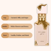 Lattafa Eclaire for Women Eau de Parfum Spray, 3.4 Ounce / 100 ml