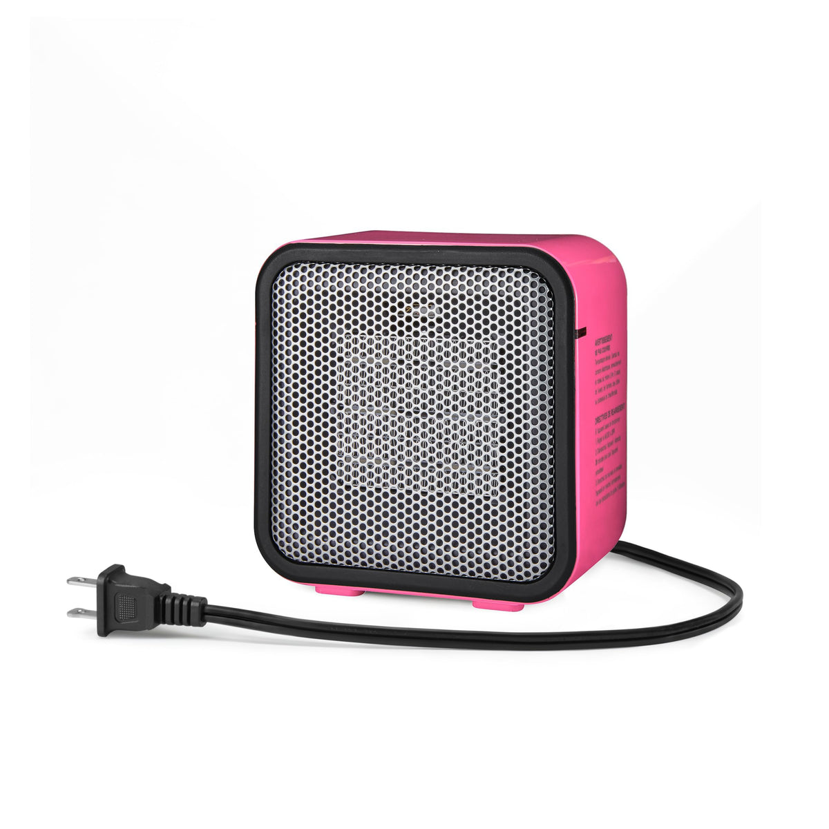 Amazon Basics Ceramic Space Heater, Portable Mini Heater for Office Desk, Fast Heating, Efficient, Indoor Use, 500W, With Tip-Over Protection, Lightweight 1.4 lbs, Pink, 5.9"D x 3.2"W x 6"H