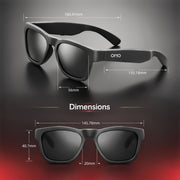 OhO Open Ear Smart Glasses, UV400 Z87.1 Lightweight Bluetooth Sunglasses | Up to 10H Playtime, Hands-Free Calling, Music Playback, Voice Control, Polarized Lens, Unisex for Daily Wear & Outdoor Sports