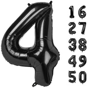 40 Inch Black Number 4 Balloons Foil Digital Helium Number Balloons | for 4th 14th 24 34 35 Birthday Anniversary Wedding Party Decorations,Jumbo Helium Balloon Giant Large Digital Balloon