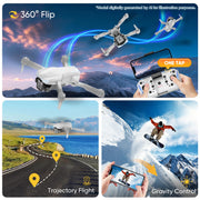 1080P Drone with Camera for Kids & Adults Beginners, Foldable FPV Quadcopter with One Key Takeoff/Landing, Gesture Control, 360° Flips, 2 Batteries, Toy Gift for Teen Boys and Girls
